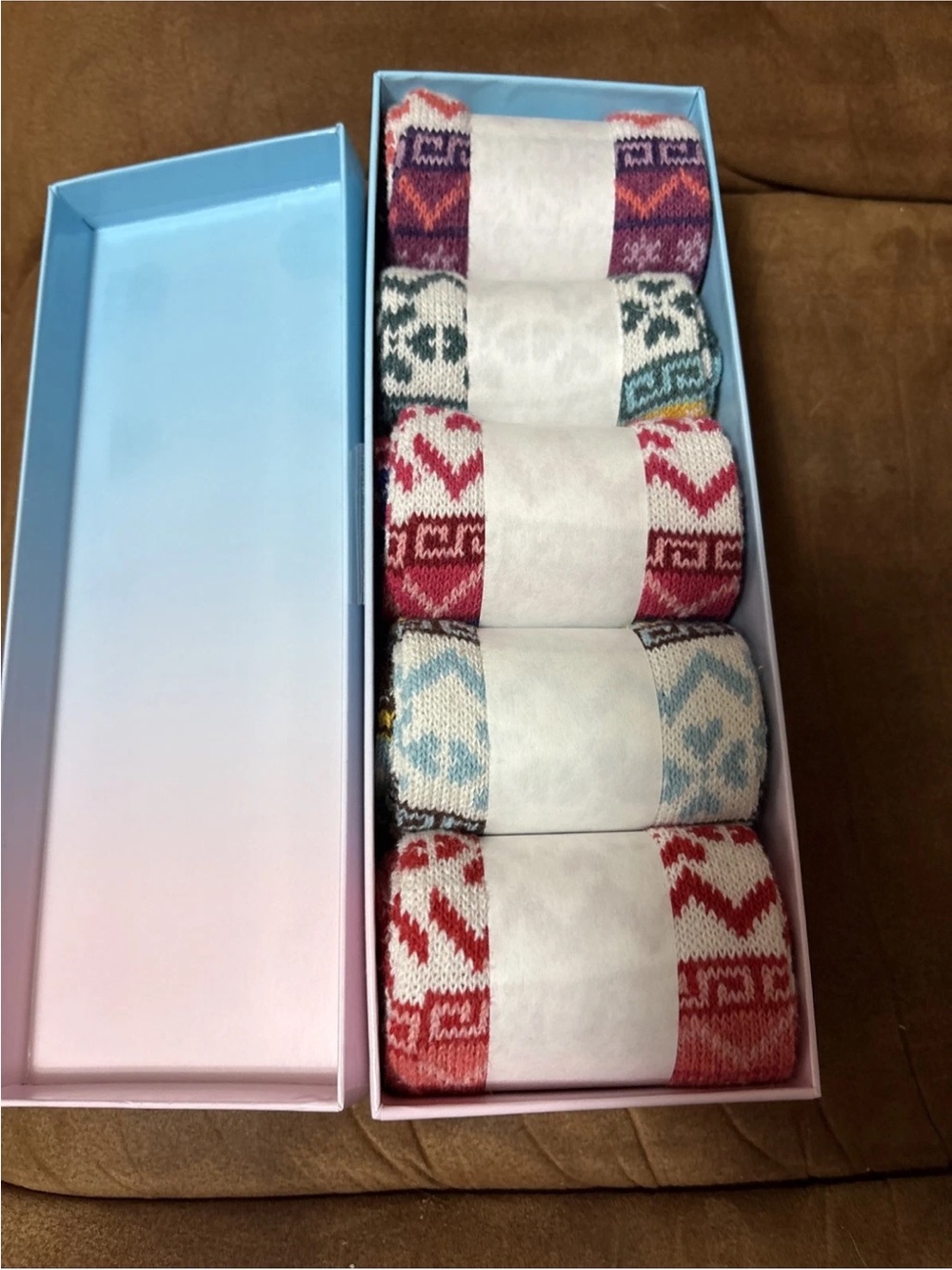 Wool Pack of 5 Patterned Women’s Crew Socks - Multicolor
